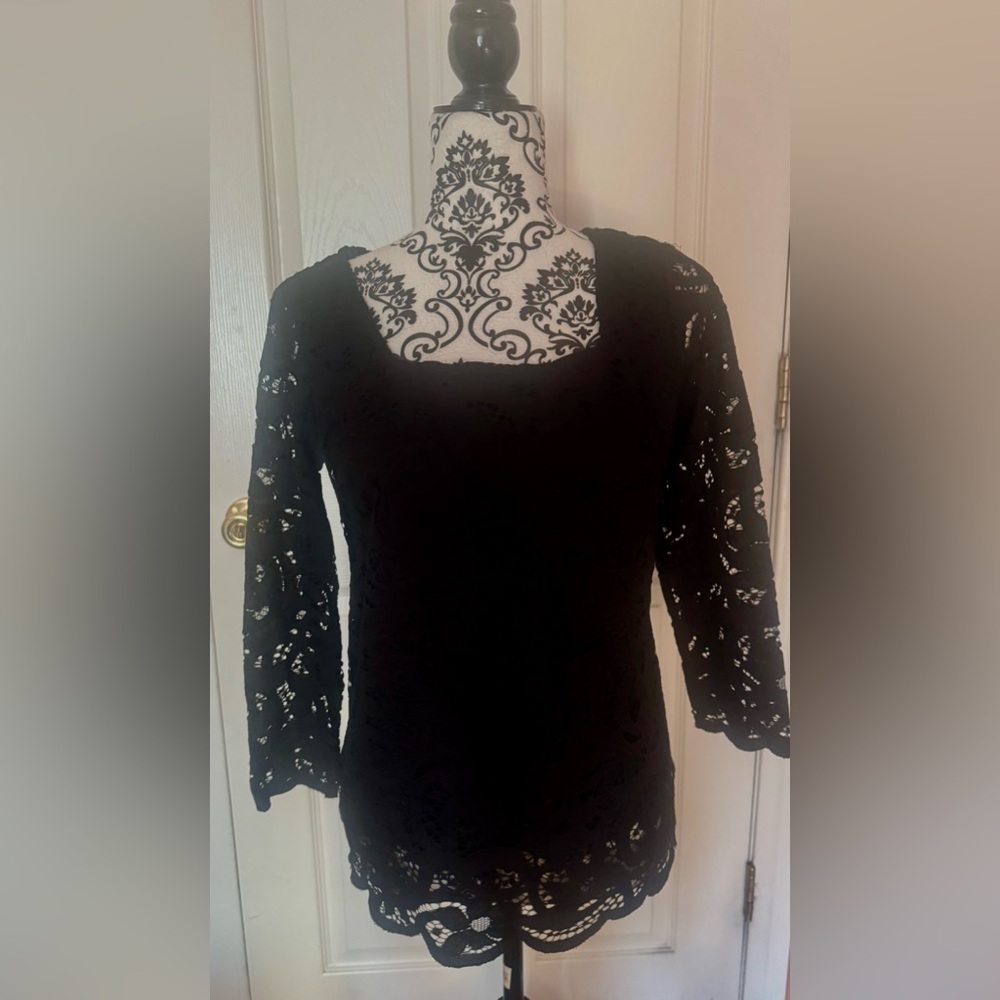 Elegant Black Lace Top